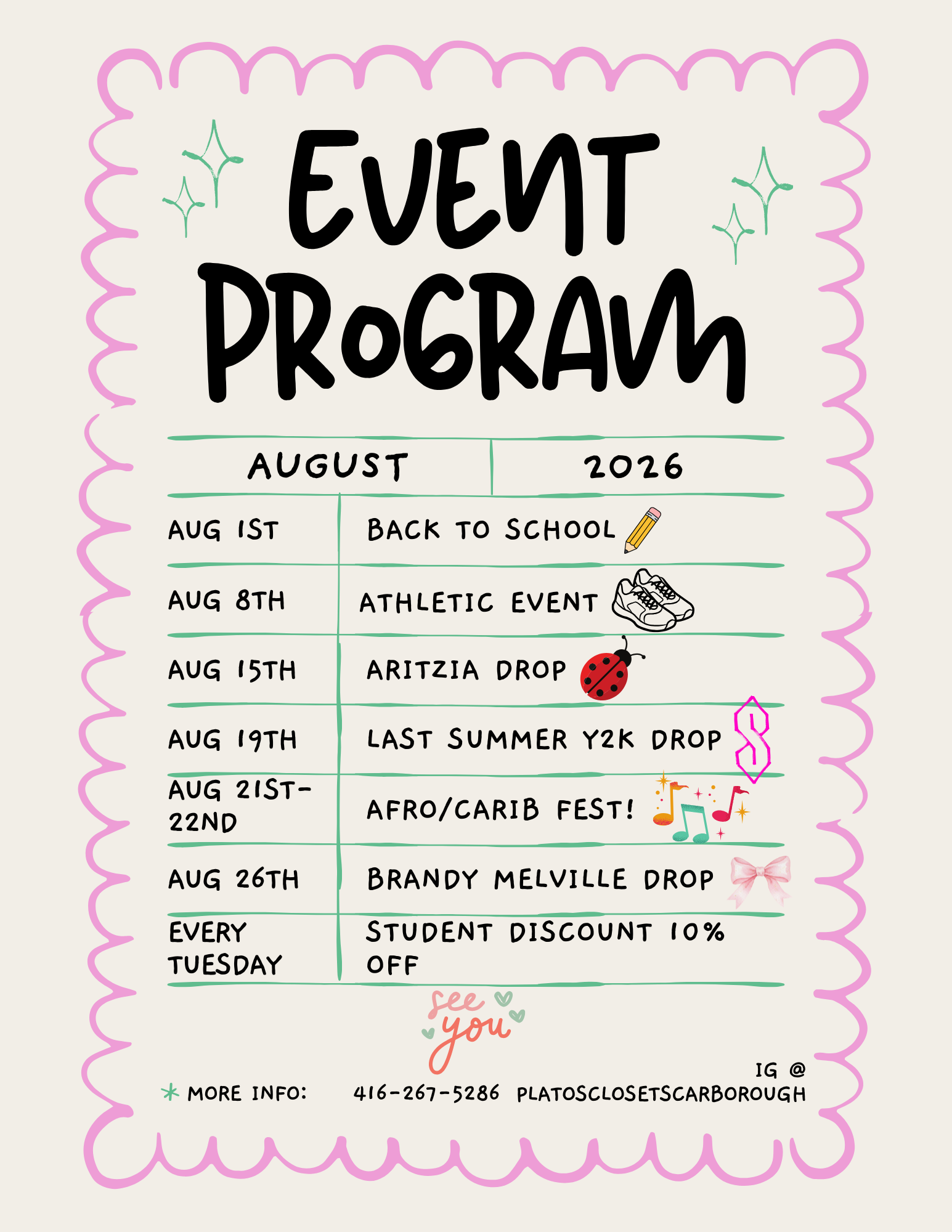 August list of events